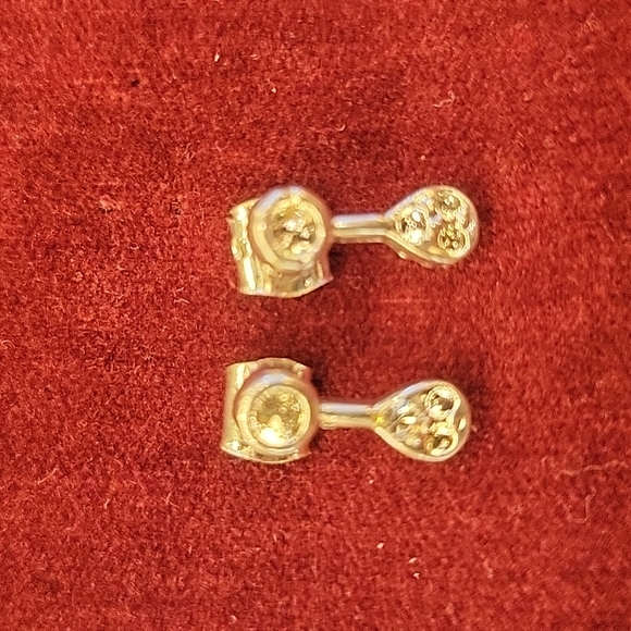 Eastern Indian Silver & Clear Glass Stone Necklace & Pierced Earring Set. - Picture 6 of 15